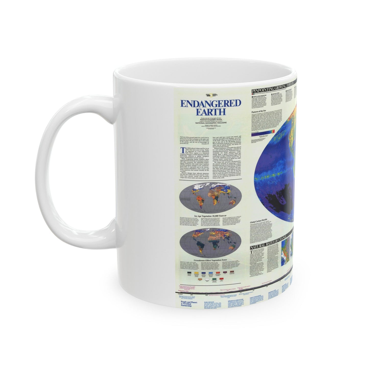 World Map - Endangered Earth (Map) White Coffee Mug-The Sticker Space