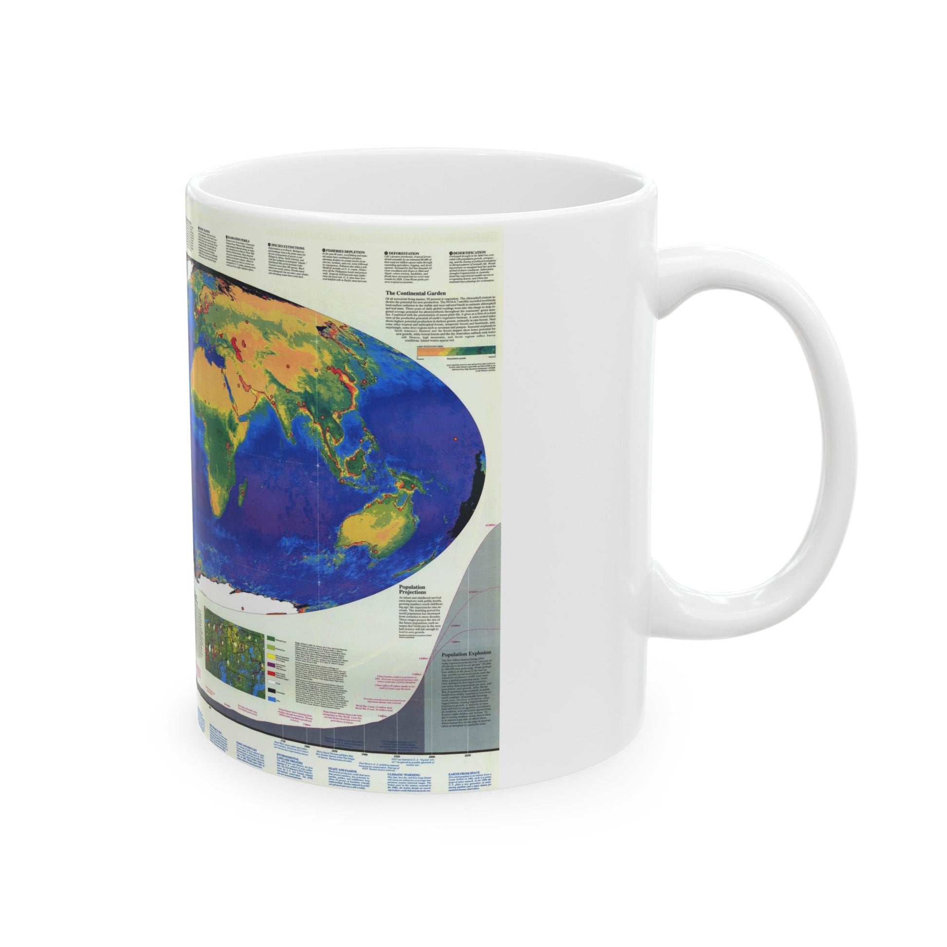 World Map - Endangered Earth (Map) White Coffee Mug-The Sticker Space