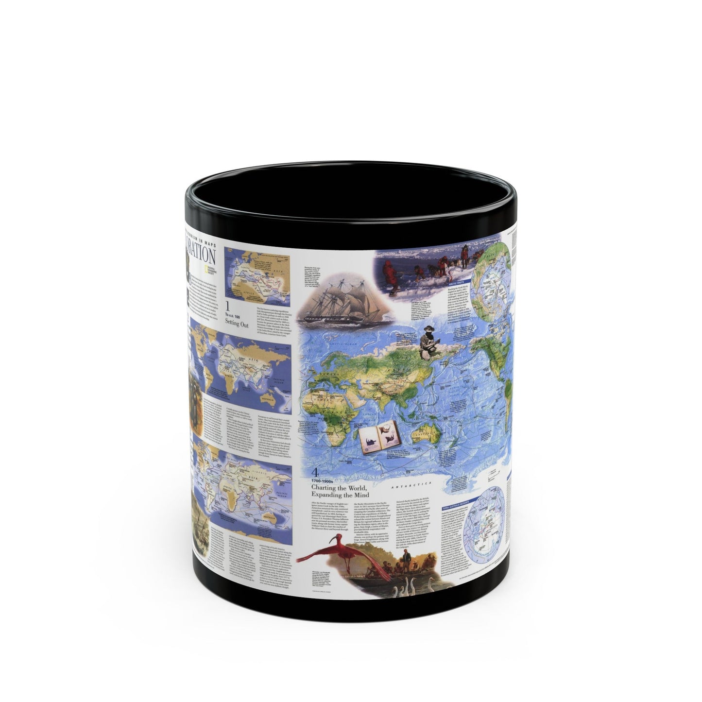 World Map - Exploration (1998) (Map) Black Coffee Mug-11oz-The Sticker Space