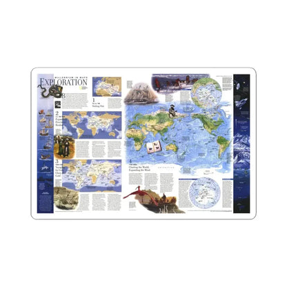 World Map - Exploration (1998) (Map) STICKER Vinyl Kiss-Cut Decal 6 Inch White - The Sticker Space