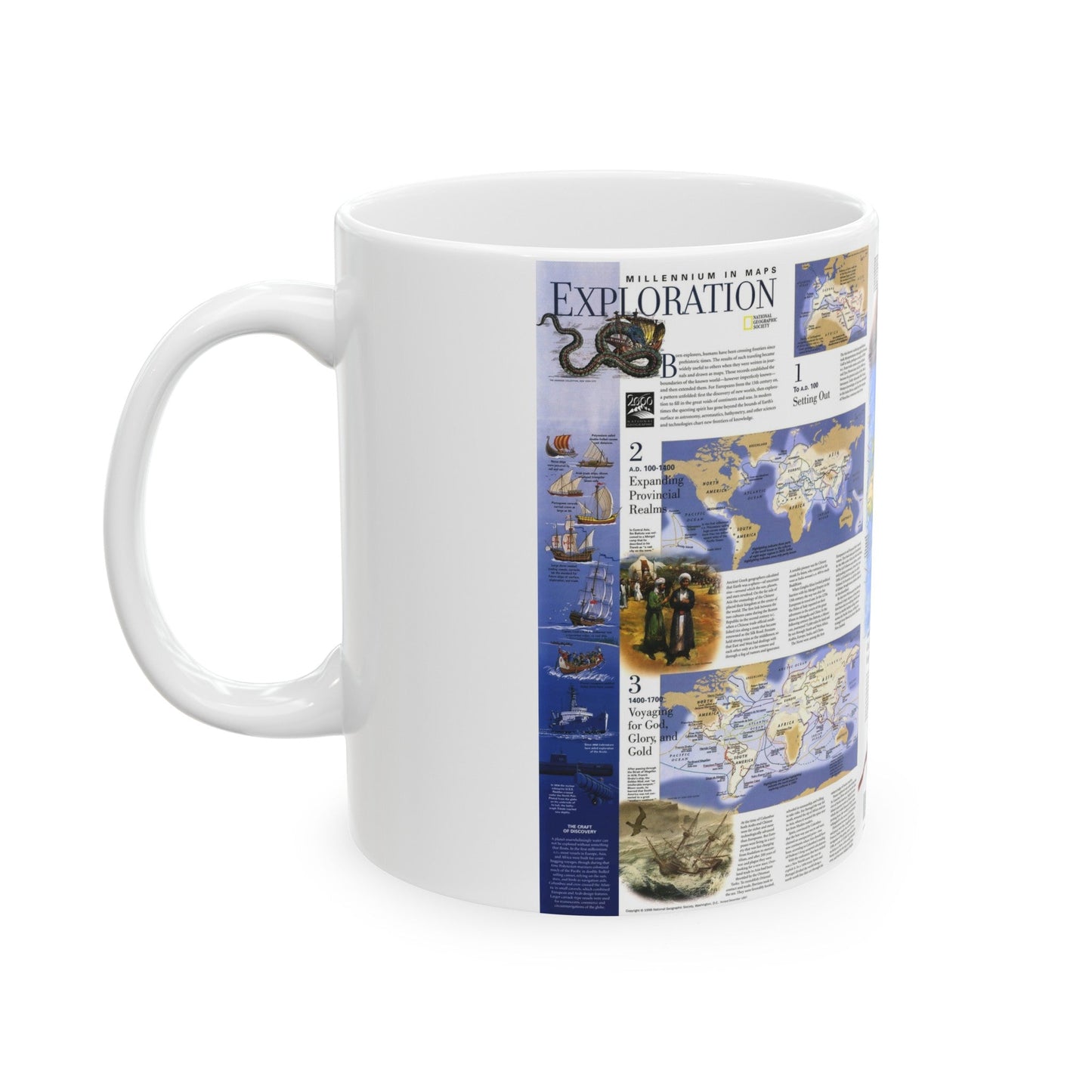 World Map - Exploration (1998) (Map) White Coffee Mug-The Sticker Space