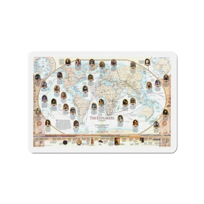 World Map - Explorers (1998) (Map) Refrigerator Magnet 3 Inch - The Sticker Space