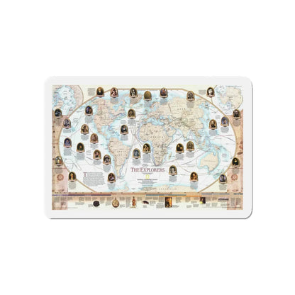 World Map - Explorers (1998) (Map) Refrigerator Magnet 5 Inch - The Sticker Space
