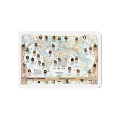World Map - Explorers (1998) (Map) Refrigerator Magnet 6 Inch - The Sticker Space