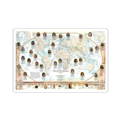 World Map - Explorers (1998) (Map) STICKER Vinyl Kiss-Cut Decal 3 Inch White - The Sticker Space