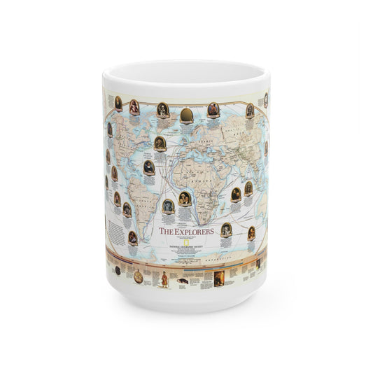 World Map - Explorers (1998) (Map) White Coffee Mug-15oz-The Sticker Space