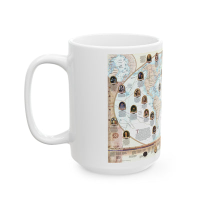 World Map - Explorers (1998) (Map) White Coffee Mug-The Sticker Space