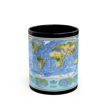 World Map - Physical (1994) (Map) Black Coffee Mug-11oz-The Sticker Space