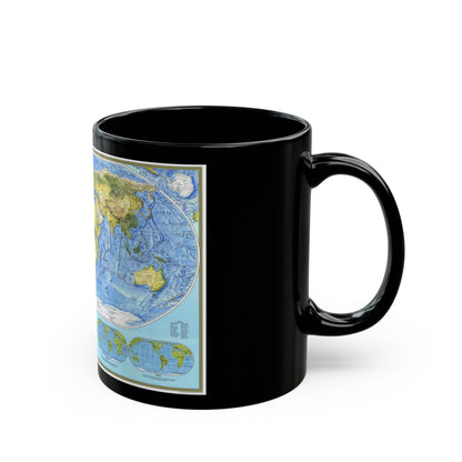 World Map - Physical (1994) (Map) Black Coffee Mug-The Sticker Space