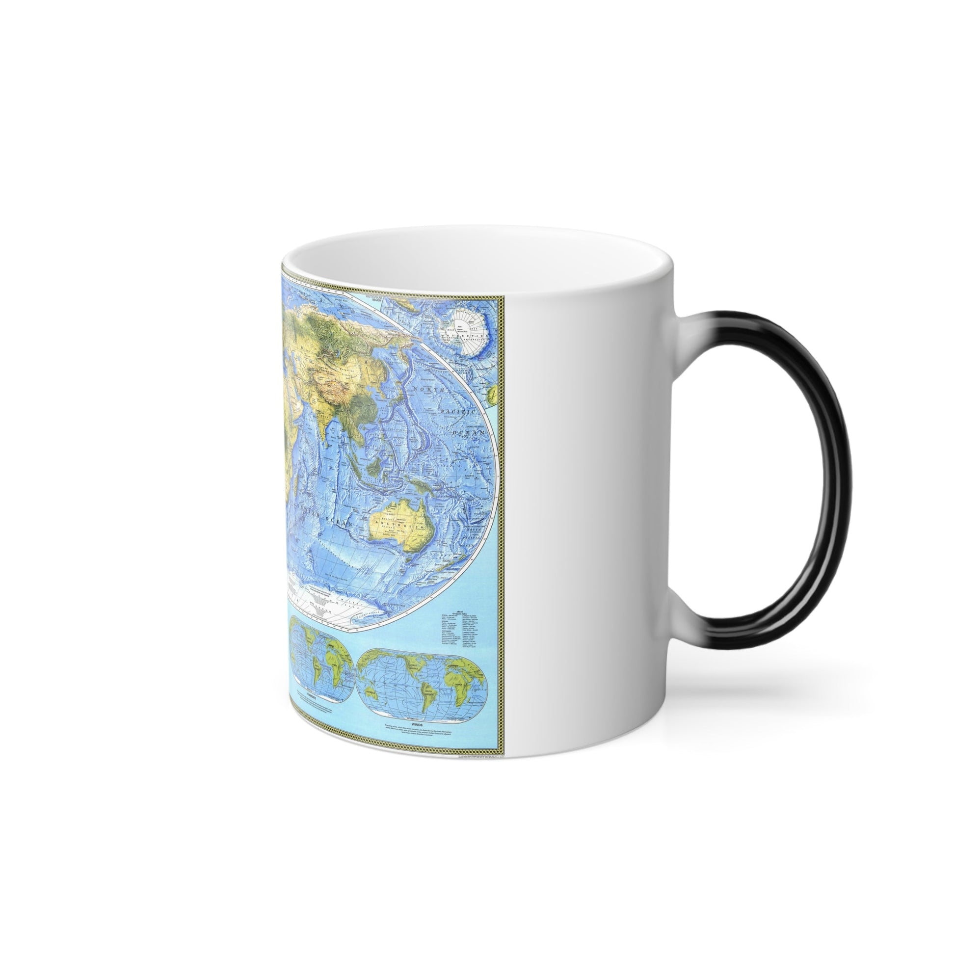 World Map - Physical (1994) (Map) Color Changing Mug 11oz-11oz-The Sticker Space