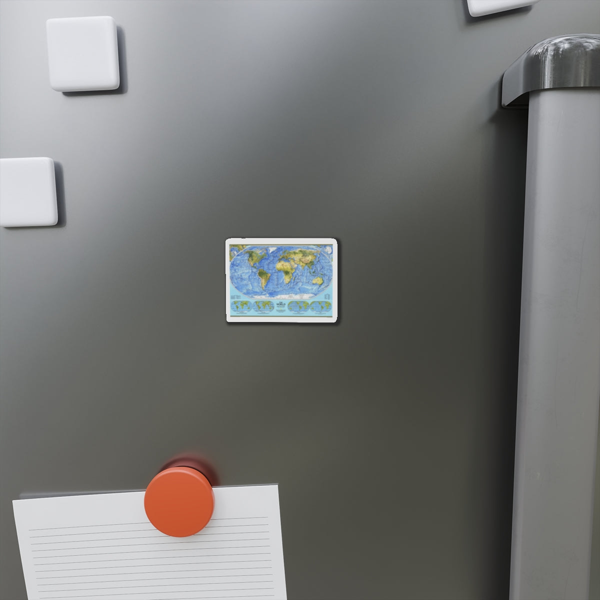 World Map - Physical (1994) (Map) Refrigerator Magnet-The Sticker Space