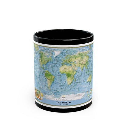 World Map - Physical (2005) (Map) Black Coffee Mug-11oz-The Sticker Space