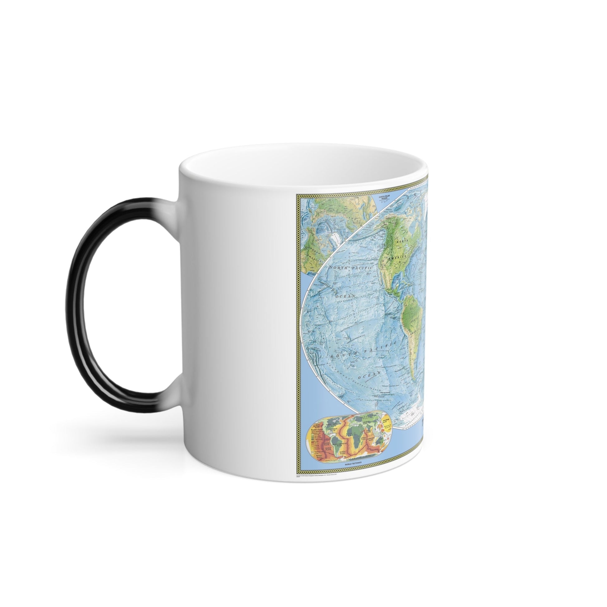 World Map - Physical (2005) (Map) Color Changing Mug 11oz-11oz-The Sticker Space
