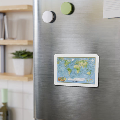 World Map - Physical (2005) (Map) Refrigerator Magnet-The Sticker Space