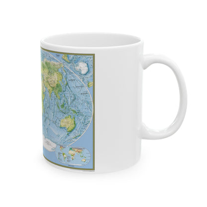 World Map - Physical (2005) (Map) White Coffee Mug-The Sticker Space