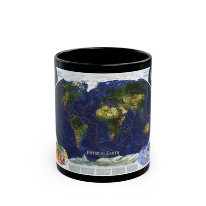 World Map - Physical Earth 1 (1998) (Map) Black Coffee Mug-11oz-The Sticker Space