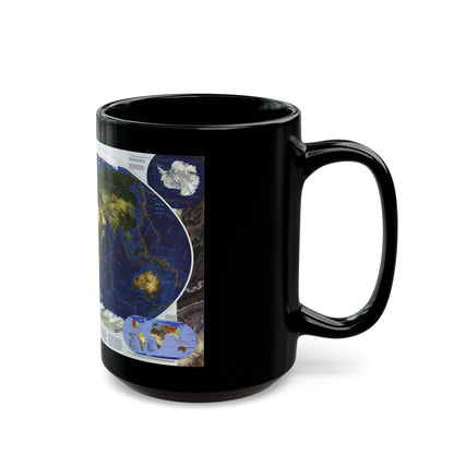 World Map - Physical Earth 1 (1998) (Map) Black Coffee Mug-The Sticker Space