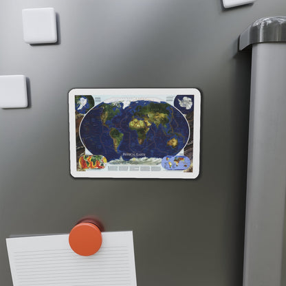 World Map - Physical Earth 1 (1998) (Map) Refrigerator Magnet-The Sticker Space