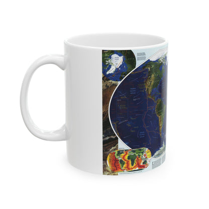 World Map - Physical Earth 1 (1998) (Map) White Coffee Mug-The Sticker Space