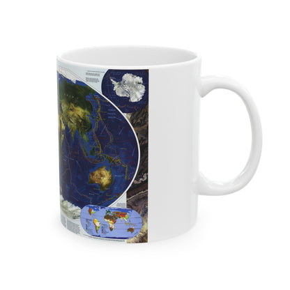 World Map - Physical Earth 1 (1998) (Map) White Coffee Mug-The Sticker Space