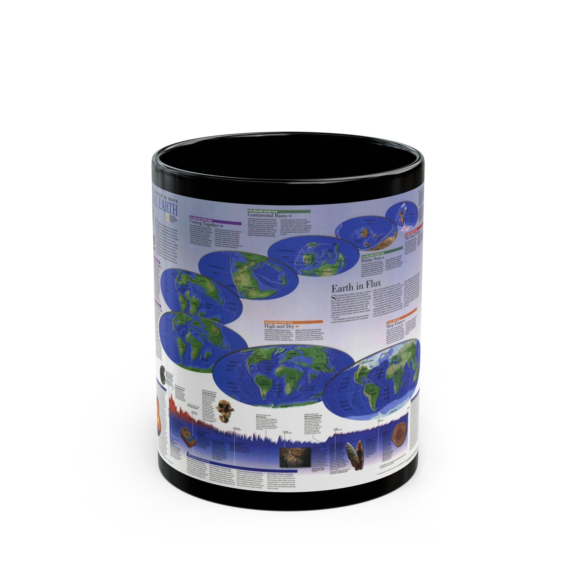 World Map - Physical Earth 2 (1998) (Map) Black Coffee Mug-11oz-The Sticker Space