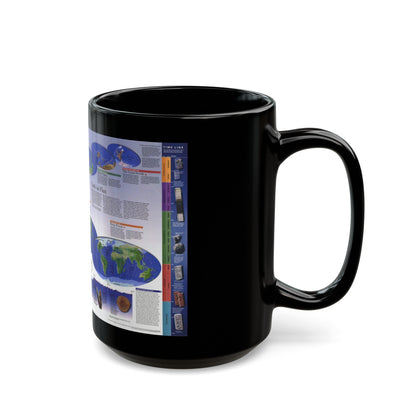 World Map - Physical Earth 2 (1998) (Map) Black Coffee Mug-The Sticker Space