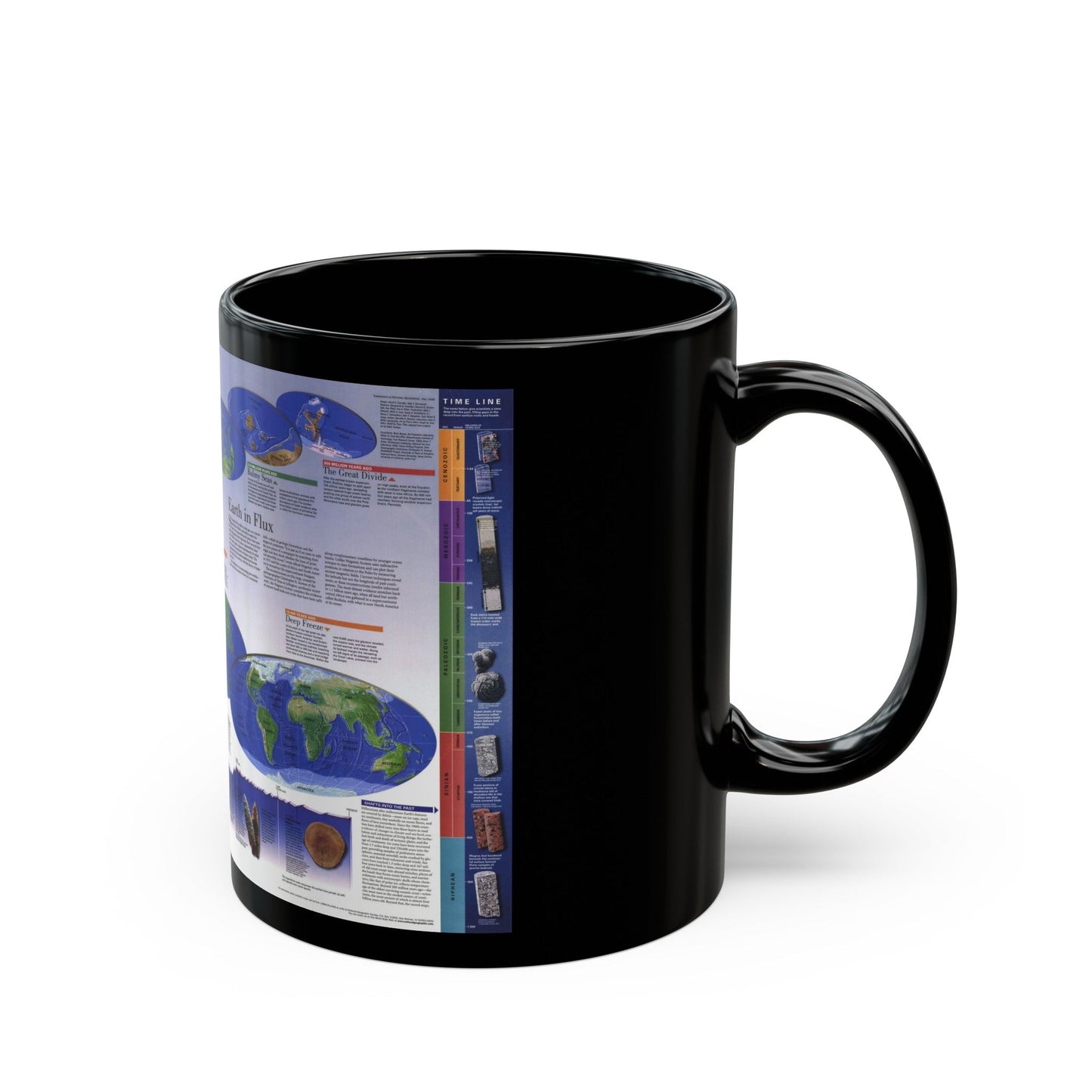 World Map - Physical Earth 2 (1998) (Map) Black Coffee Mug-The Sticker Space