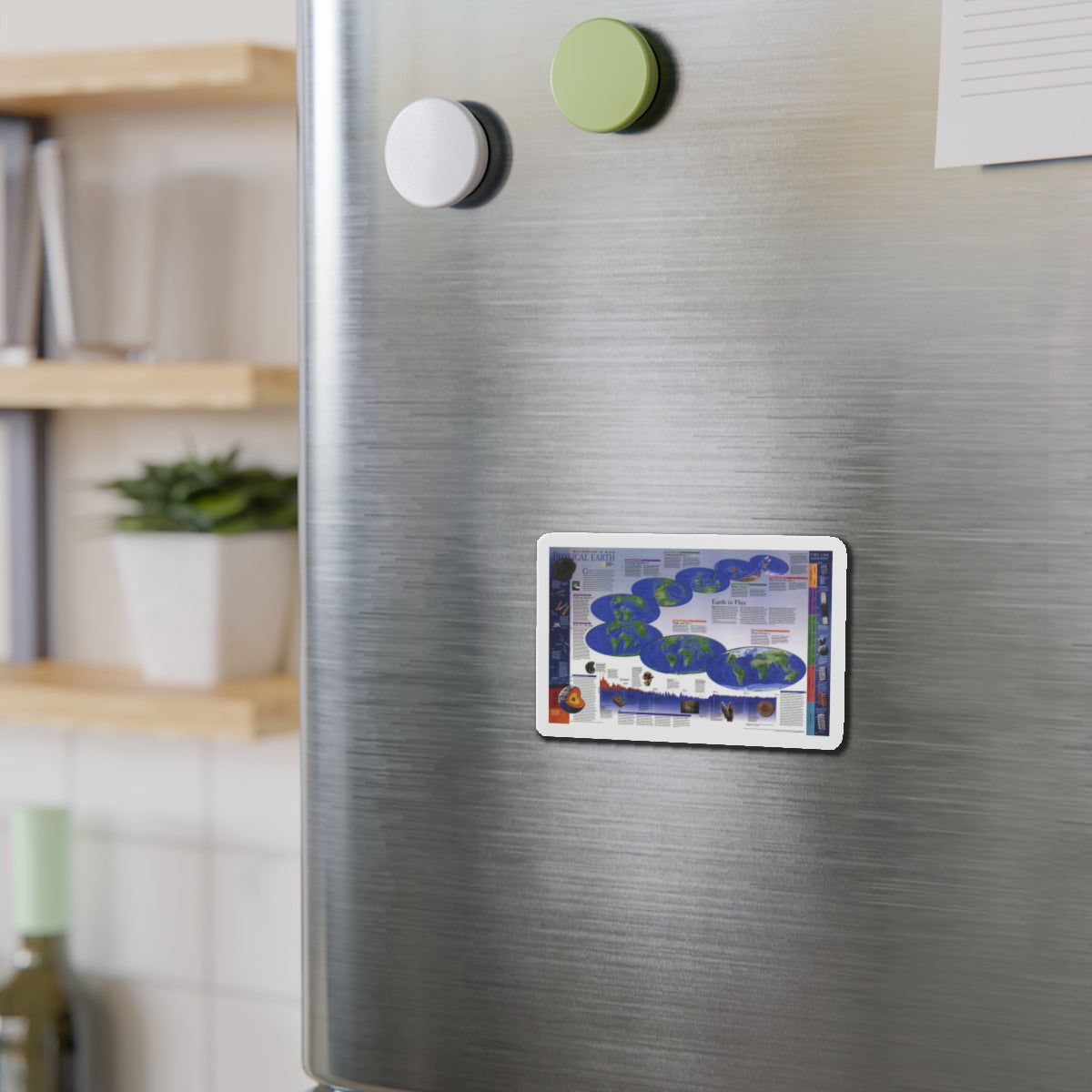 World Map - Physical Earth 2 (1998) (Map) Refrigerator Magnet-The Sticker Space