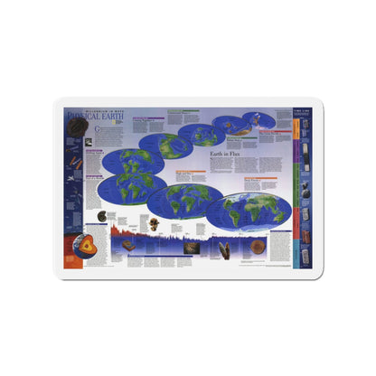 World Map - Physical Earth 2 (1998) (Map) Refrigerator Magnet-4" x 4"-The Sticker Space