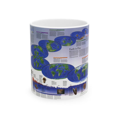 World Map - Physical Earth 2 (1998) (Map) White Coffee Mug-11oz-The Sticker Space