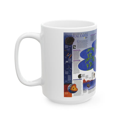 World Map - Physical Earth 2 (1998) (Map) White Coffee Mug-The Sticker Space