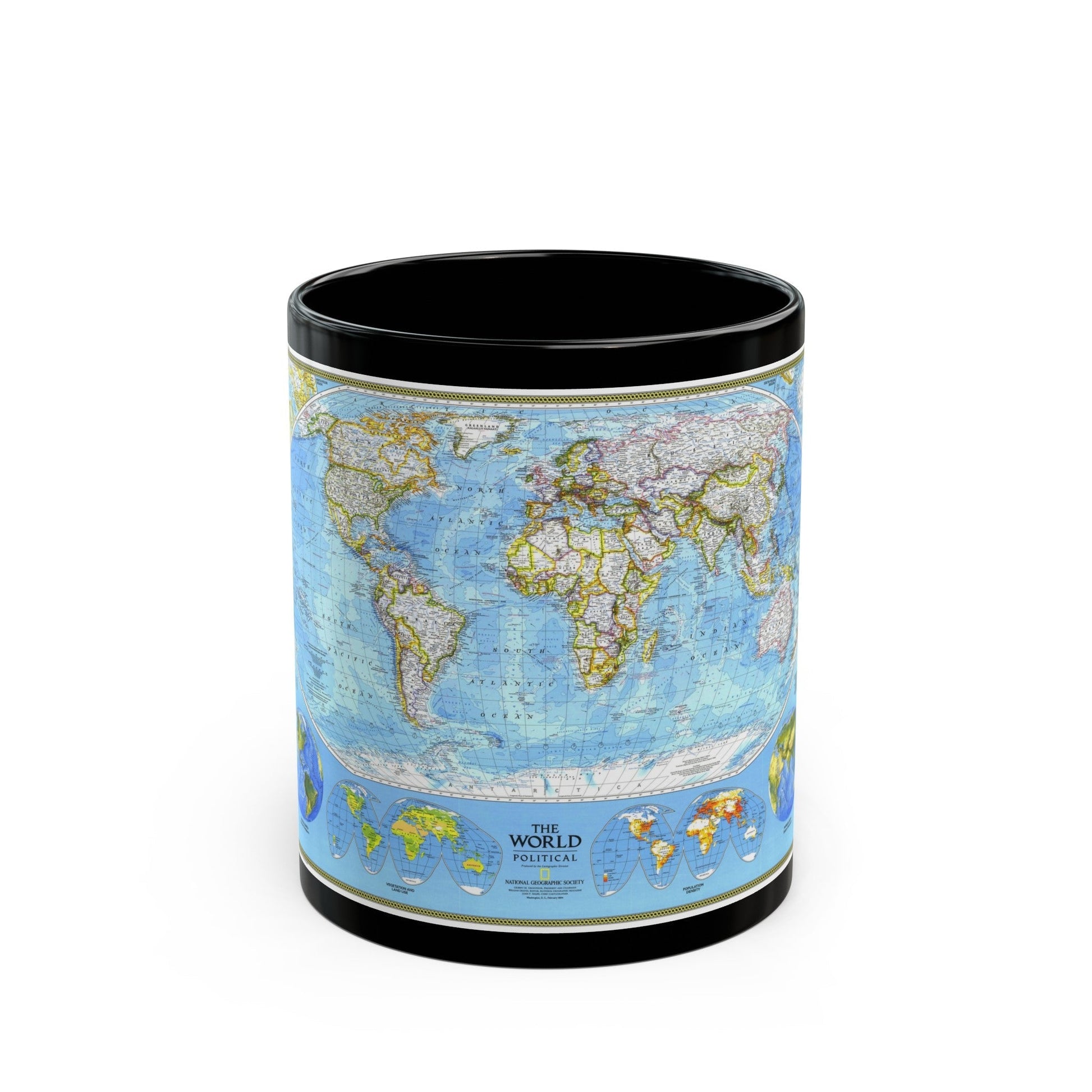 World Map - Political (1994) (Map) Black Coffee Mug-11oz-The Sticker Space