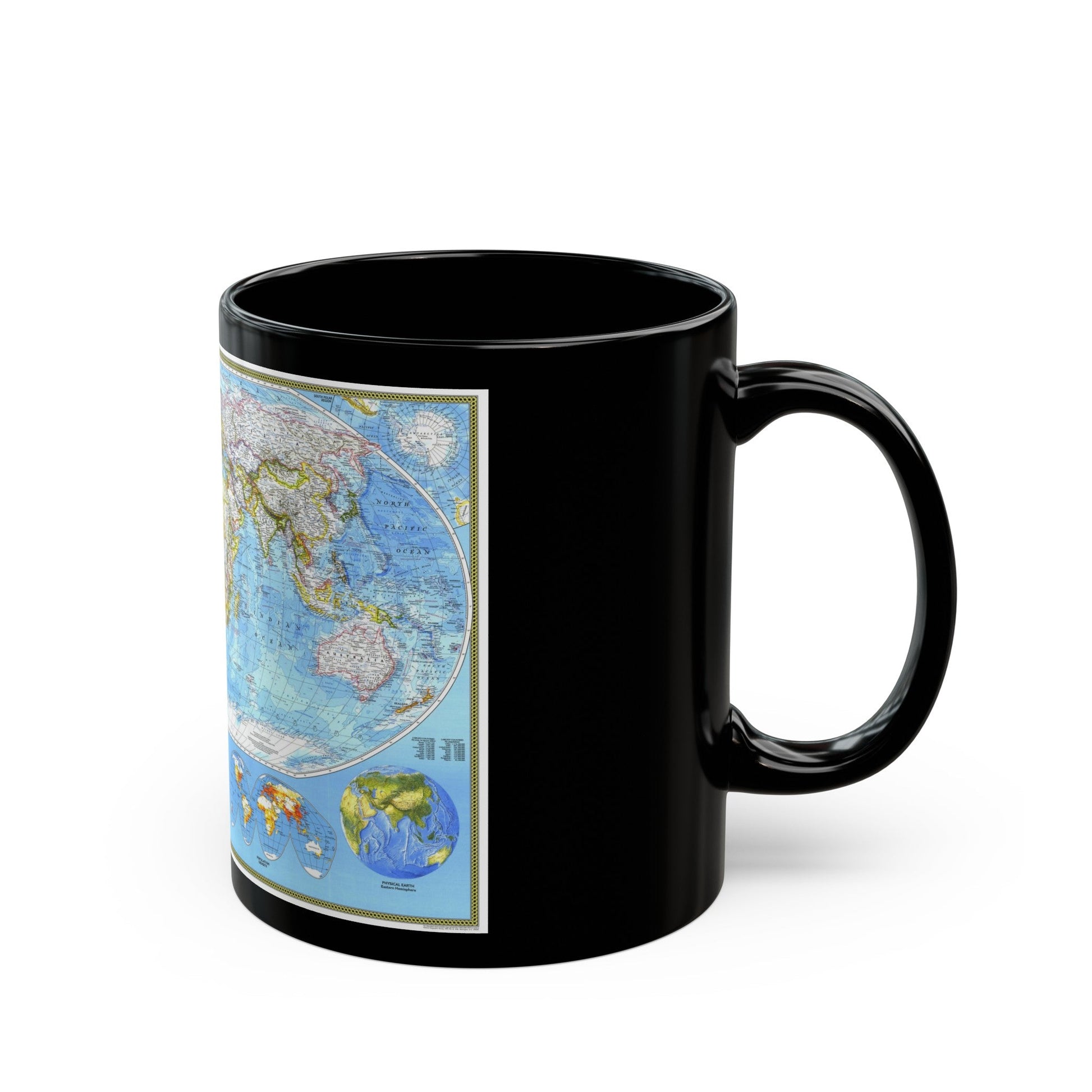 World Map - Political (1994) (Map) Black Coffee Mug-The Sticker Space