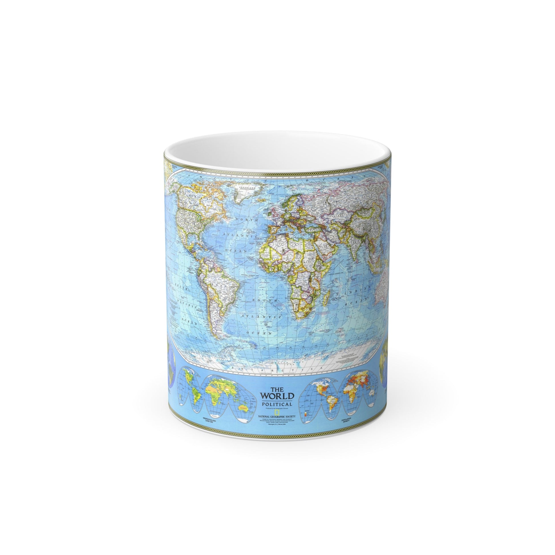 World Map - Political (1994) (Map) Color Changing Mug 11oz-11oz-The Sticker Space