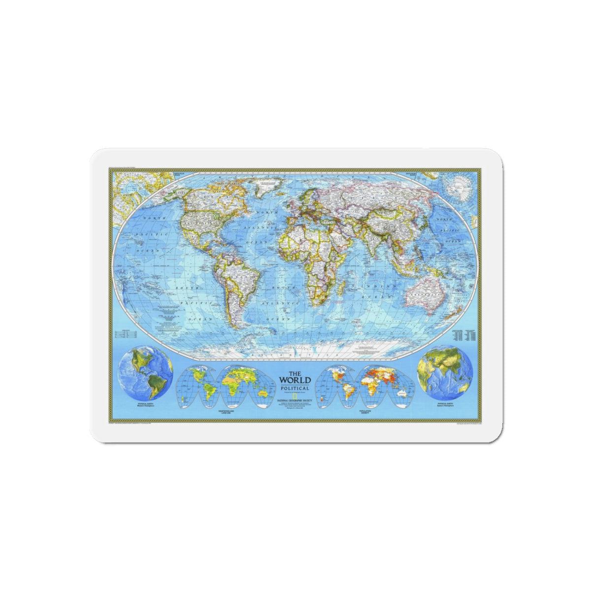 World Map - Political (1994) (Map) Refrigerator Magnet-6 × 6"-The Sticker Space