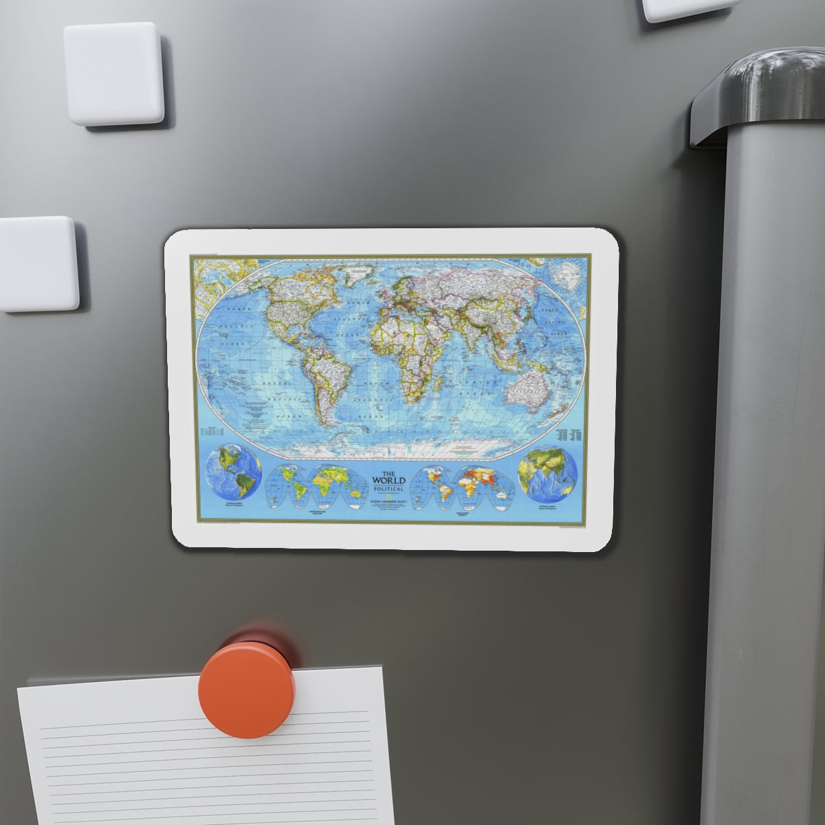 World Map - Political (1994) (Map) Refrigerator Magnet-The Sticker Space