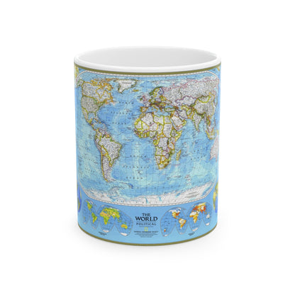 World Map - Political (1994) (Map) White Coffee Mug-11oz-The Sticker Space