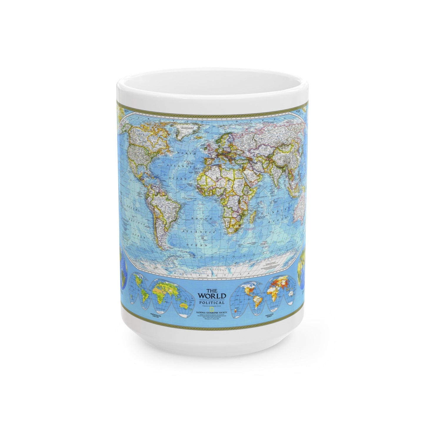 World Map - Political (1994) (Map) White Coffee Mug-15oz-The Sticker Space