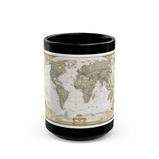 World Map - Political Antique (2007) (Map) Black Coffee Mug-15oz-The Sticker Space