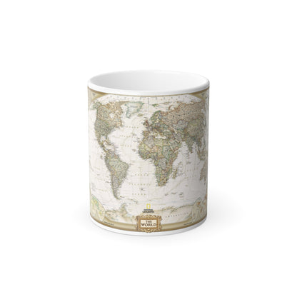 World Map - Political Antique (2007) (Map) Color Changing Mug 11oz-11oz-The Sticker Space