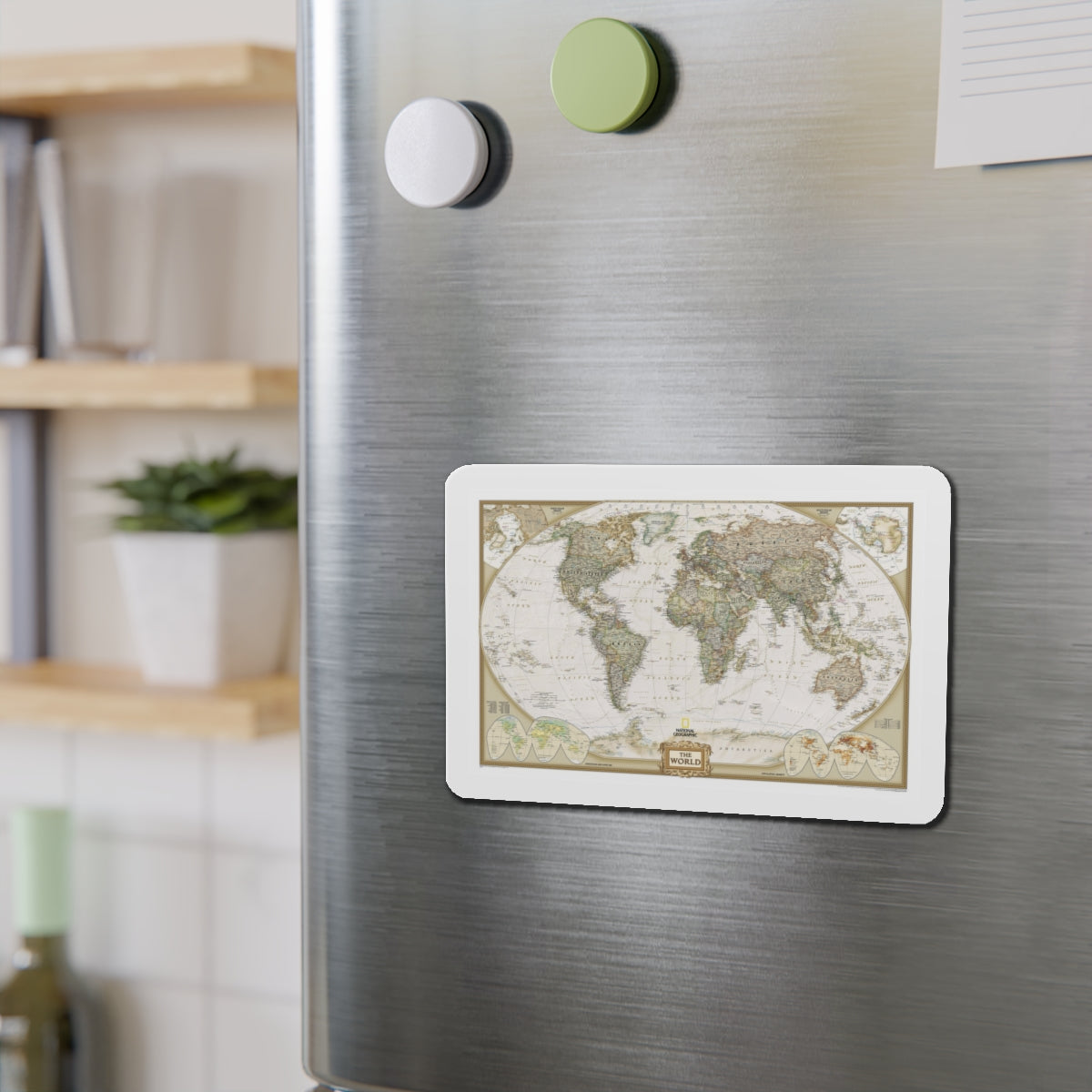 World Map - Political Antique (2007) (Map) Refrigerator Magnet-The Sticker Space