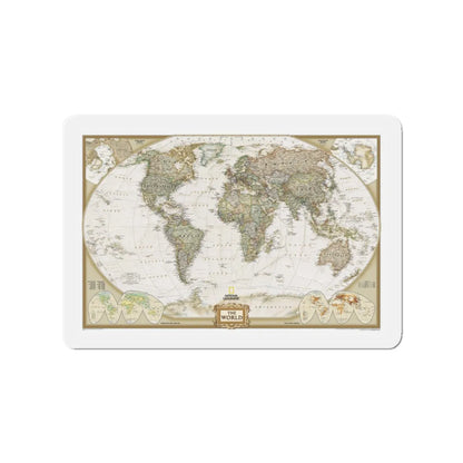 World Map - Political Antique (2007) (Map) Refrigerator Magnet 3 Inch - The Sticker Space