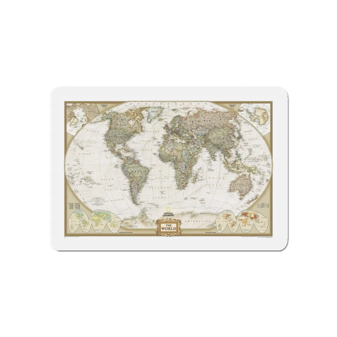 World Map - Political Antique (2007) (Map) Refrigerator Magnet 5 Inch - The Sticker Space