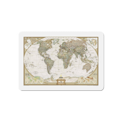 World Map - Political Antique (2007) (Map) Refrigerator Magnet-6 × 6"-The Sticker Space