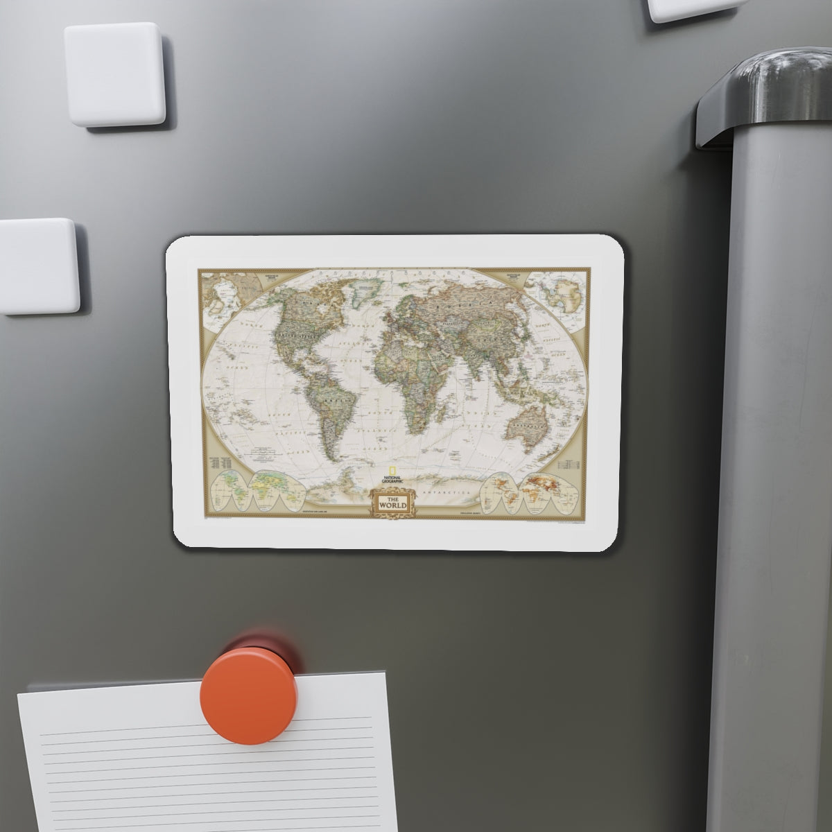 World Map - Political Antique (2007) (Map) Refrigerator Magnet-The Sticker Space