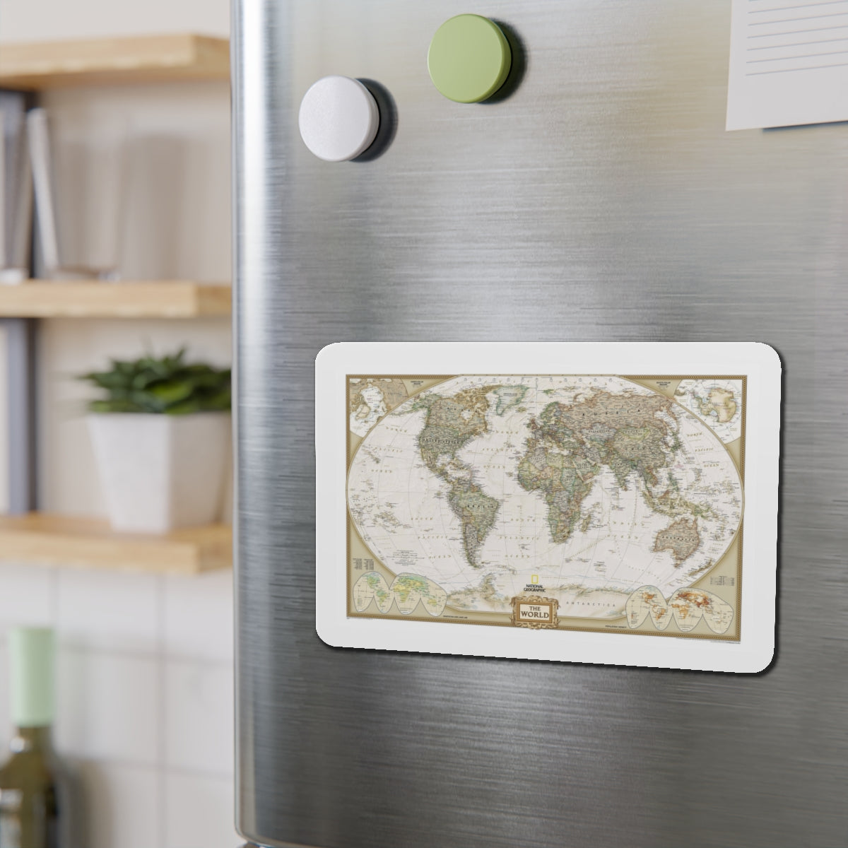 World Map - Political Antique (2007) (Map) Refrigerator Magnet-The Sticker Space