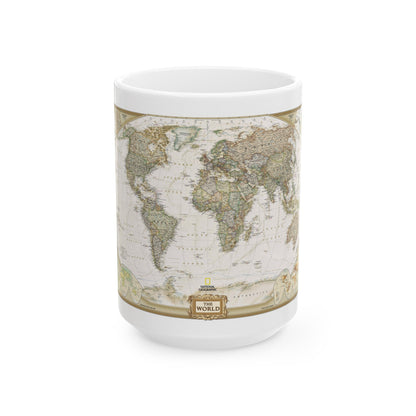 World Map - Political Antique (2007) (Map) White Coffee Mug-15oz-The Sticker Space