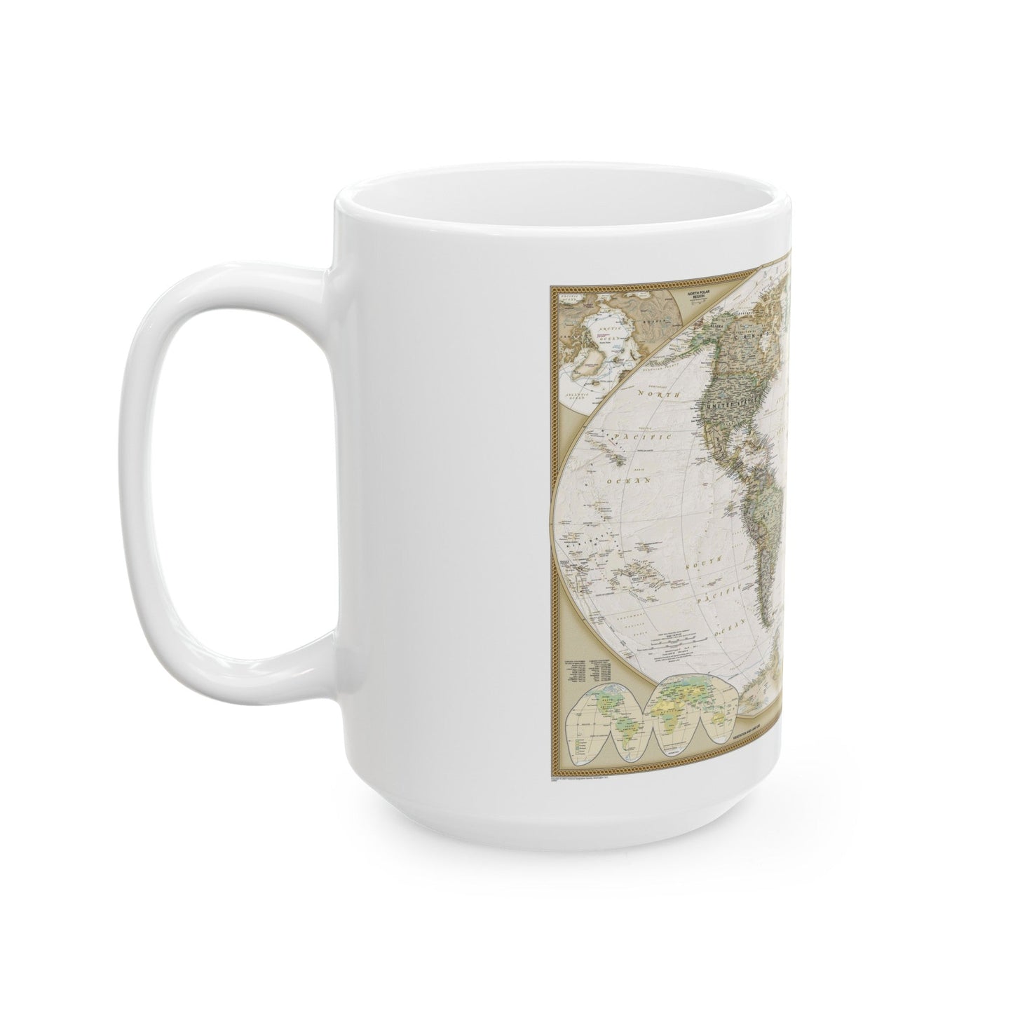 World Map - Political Antique (2007) (Map) White Coffee Mug-The Sticker Space