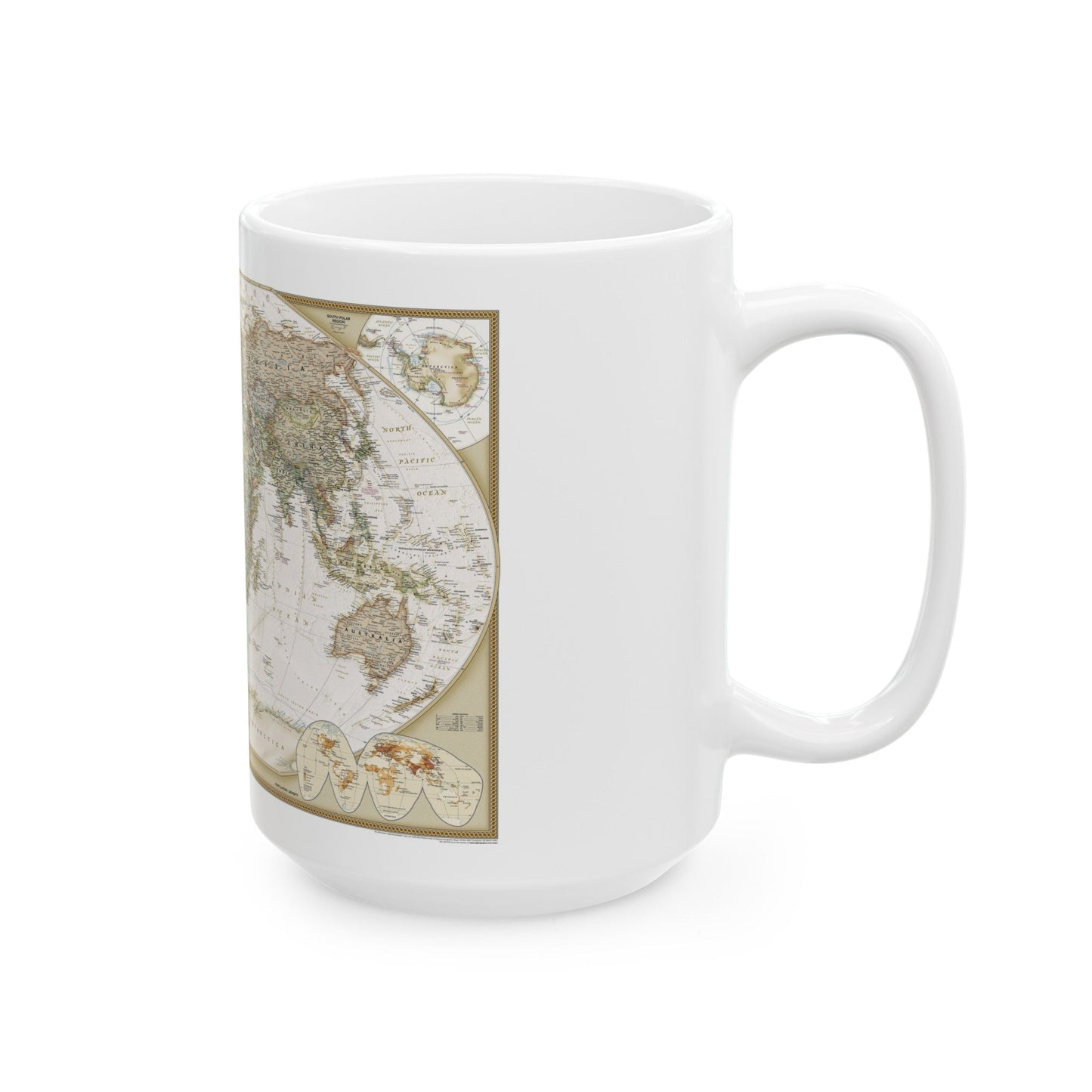 World Map - Political Antique (2007) (Map) White Coffee Mug-The Sticker Space