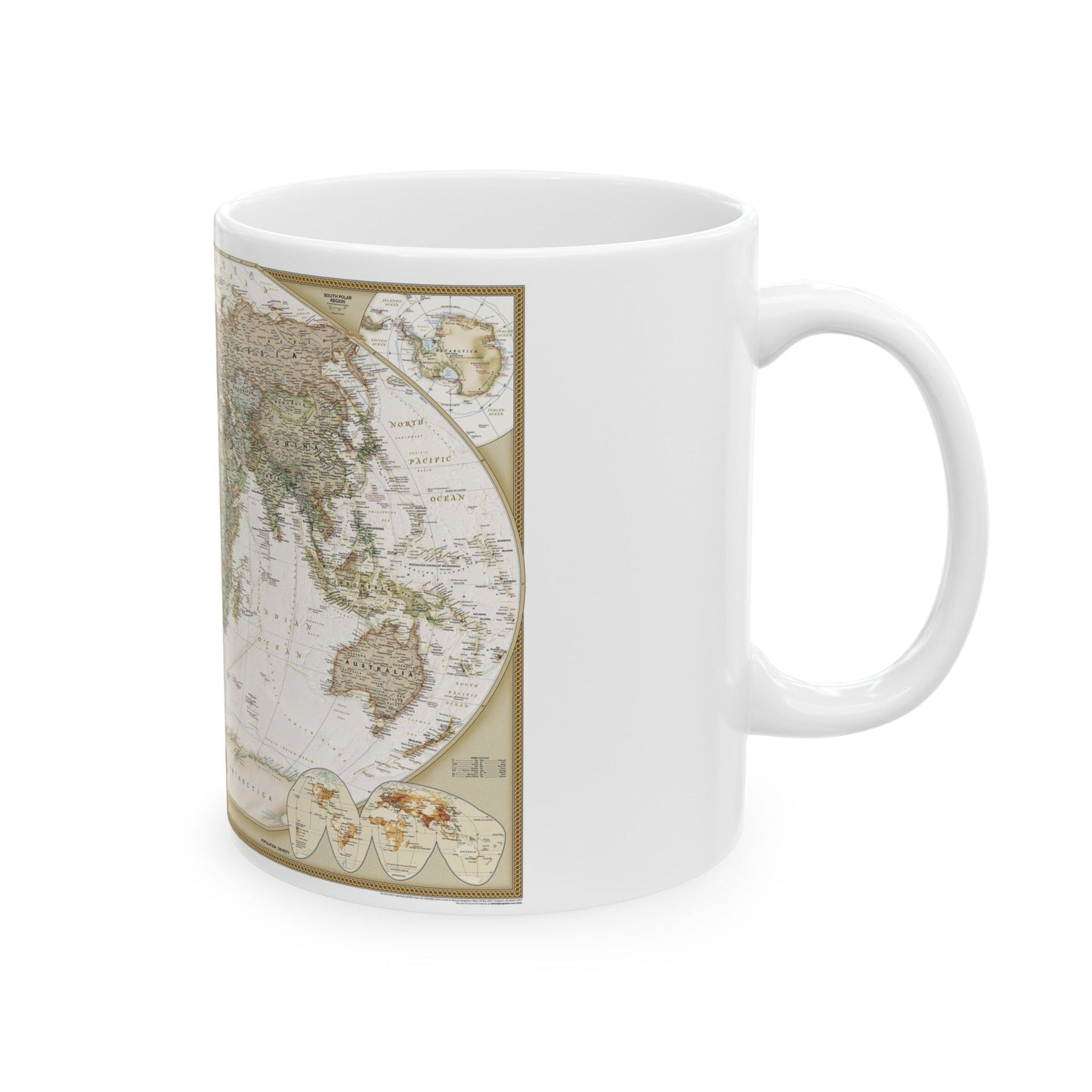 World Map - Political Antique (2007) (Map) White Coffee Mug-The Sticker Space